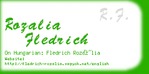rozalia fledrich business card